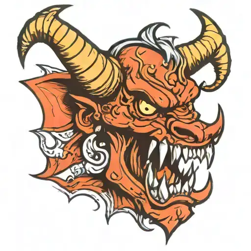devil horn tattoo design idea