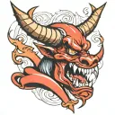 devil horn tattoo design idea