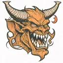 devil horn tattoo design idea