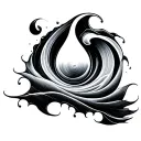 tear drop with ocean wave forming the shape tattoo design idea