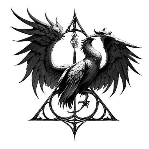 Harry Potter Phoenix Deathly hallows and. always  tattoo design idea
