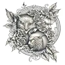 tattoo combined by birth year of the whole family 1944 father 1966 mother 1973 children 2002 2003 2005 tattoo design idea