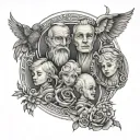 tattoo combined by birth year of the whole family 1944 father 1966 mother 1973 children 2002 2003 2005 tattoo design idea