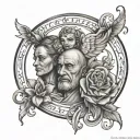 tattoo combined by birth year of the whole family 1944 father 1966 mother 1973 children 2002 2003 2005 tattoo design idea