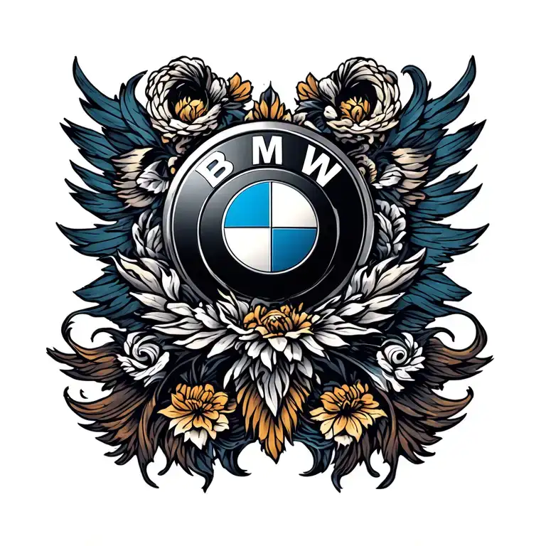 bmw logo transformed tattoo design idea