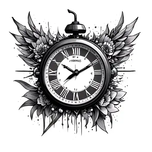 time, working hard, discipline tattoo design idea