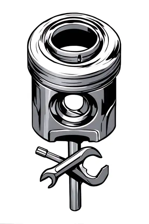 piston and spanners tattoo design idea