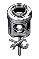 piston and spanners tattoo design idea