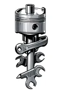 piston and spanners tattoo design idea