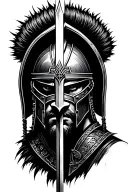 3 warrior styles, each warrior separately Vikings, Spartan, Samurai, no faces, only helmets, add swords or equipment, yo tattoo design idea