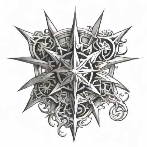 8 pointed star of chaos warhammer 40k tattoo design idea