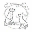 the relationship between the dog in heaven and the man on earth in a tattoo tattoo design idea