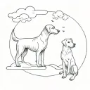 the relationship between the dog in heaven and the man on earth in a tattoo tattoo design idea