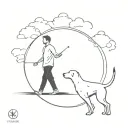 the relationship between the dog in heaven and the man on earth in a tattoo tattoo design idea