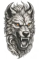 fenrir rage face tattoo design idea