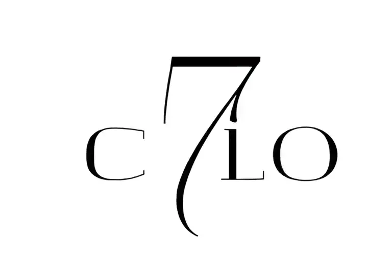 "Chlo" number 7 tattoo design idea
