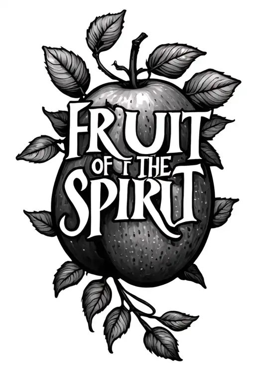 fruit of the spirit words tattoo design idea