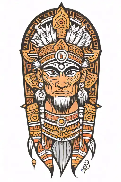 native indian turning super saiyan tattoo design idea