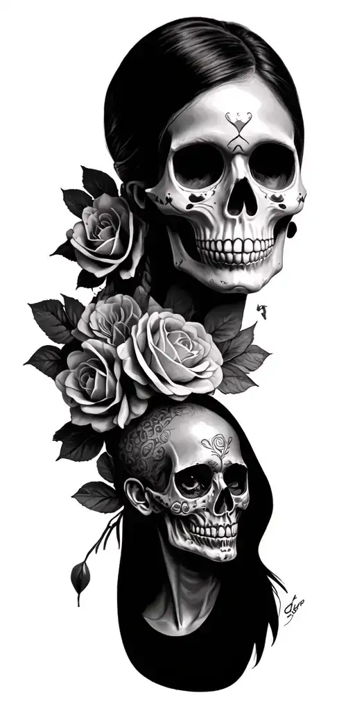 Sugar Skulls for people you've served with who have died tattoo design idea