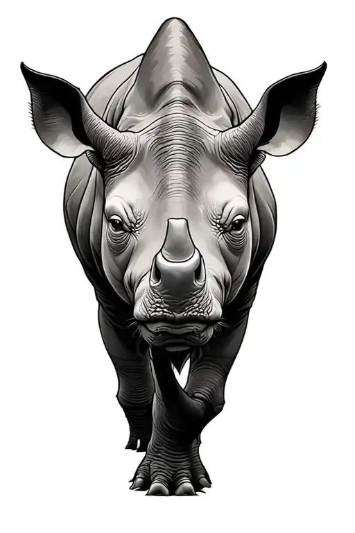 rhino mandela style mixed tattoo design idea