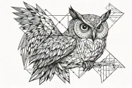Owl perched tattoo design idea
