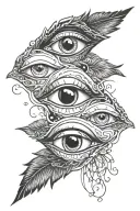 minimalistic eyes horror tattoo design idea