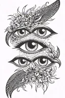 minimalistic eyes horror tattoo design idea