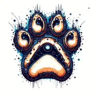 bio mechanical dog paw prints tattoo design idea