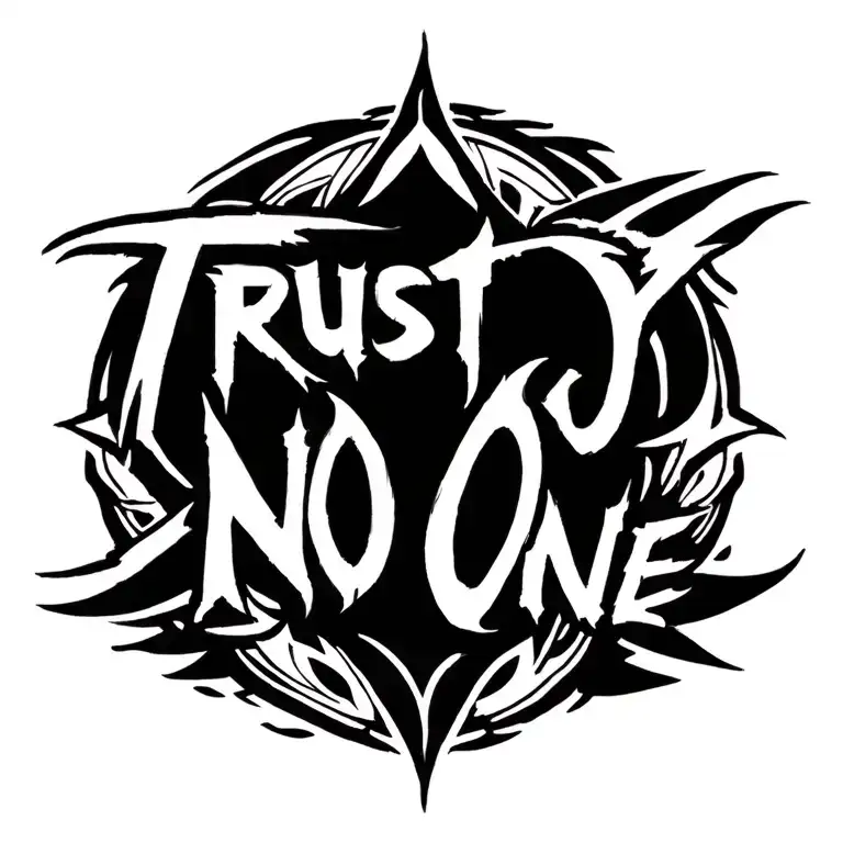 trust no one back tattoo tattoo design idea