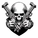 guns grim reaper holding tattoo design idea