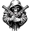 guns grim reaper holding tattoo design idea