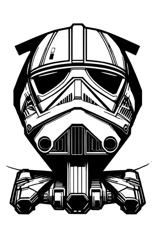 geomtric star wars x-wing tattoo design idea