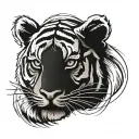 tiger simple stuffed animal tattoo design idea