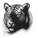 tiger simple stuffed animal tattoo design idea