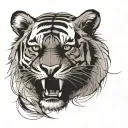 tiger simple stuffed animal tattoo design idea
