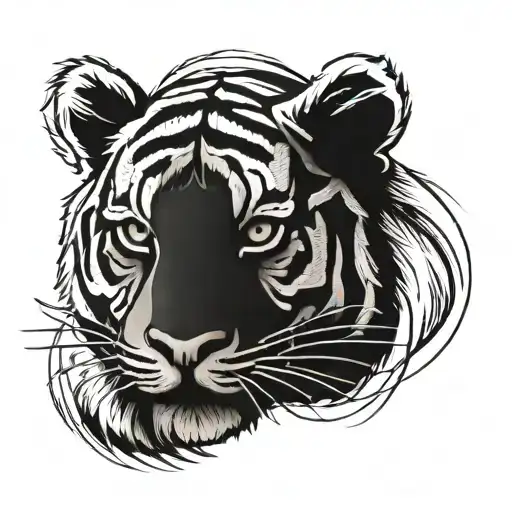tiger simple stuffed animal tattoo design idea