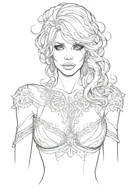 Cleavage tattoo design idea