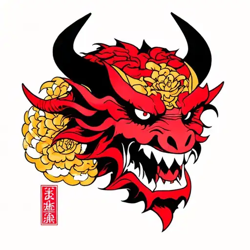 devils head tattoo design idea