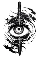 sasuke eye on kunai tattoo design idea
