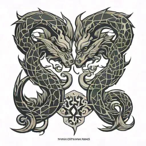 Scorpio Leo and Libra zodiac symbols intertwined symbolizing the client's love tattoo design idea