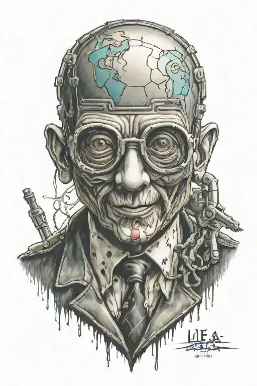 life is a simulation theory puppet master tattoo design idea