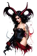 beautiful evil woman tattoo design idea