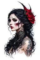 beautiful evil woman tattoo design idea