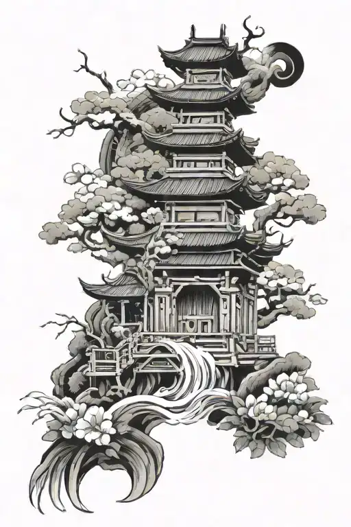 Creating a Japanese sleeve tattoo design that incorporates a temple, dragon, koi fish, samurai, and sakura is a beautifu tattoo design idea