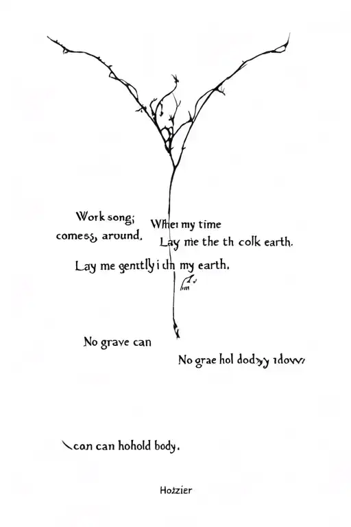 Hozier- Work song When my time comes around,Lay me gently in the cold dark earth No grave can hold my body dow tattoo design idea