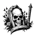 headstone dagger tattoo design idea