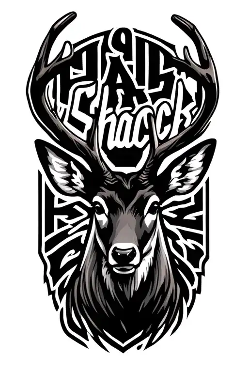 "Shack" "Shack" deer head shadow tattoo design idea