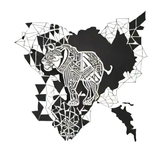 africa map and animal tattoo design idea