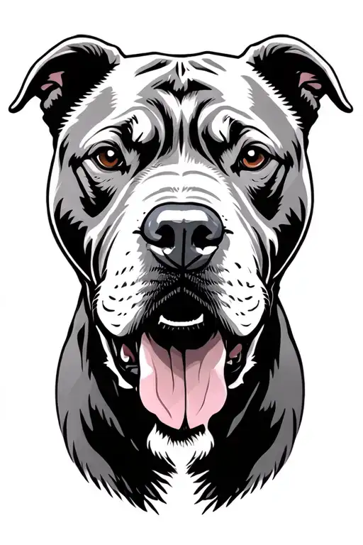 pit bull vs bear tattoo design idea