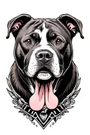 pit bull vs bear tattoo design idea